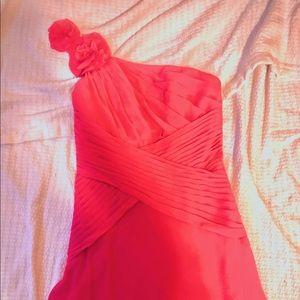 Long David’s Bridal Pink Dress